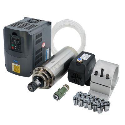3kw ER20 Water Cooled kit 220v / 380v with HY Inverter and 100mm clamp & 75w Water Pump & 5 Meter Tube for (Color : YL VFD, Size : 380V)