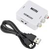BUBUCAM 1080P HDMI to AV, HDMI to 3RCA Converter Adapter, 3RCA CVBS Composite Video Audio HDMI to AV Adapter with USB Charging Cable for TV DVD PAL PS3 NTSC(White) view 1