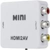 BUBUCAM 1080P HDMI to AV, HDMI to 3RCA Converter Adapter, 3RCA CVBS Composite Video Audio HDMI to AV Adapter with USB Charging Cable for TV DVD PAL PS3 NTSC(White) view 2