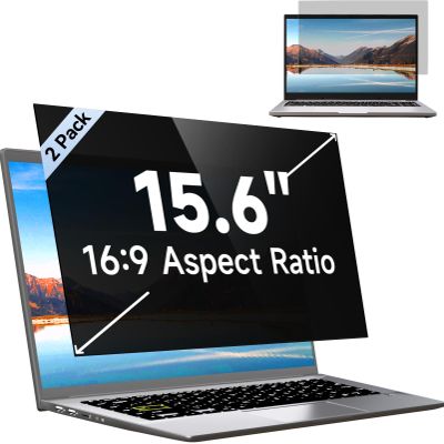 [2 Pack] 15.6 Inch Laptop Privacy Screen for HP/ Dell/ Acer/ Samsung/Asus/ Lenovo/Toshiba, Removable 16:9 Aspect Privacy Filter Screen Protector for 15.6 Inch Laptop, Anti Glare Blue Light Laptop
