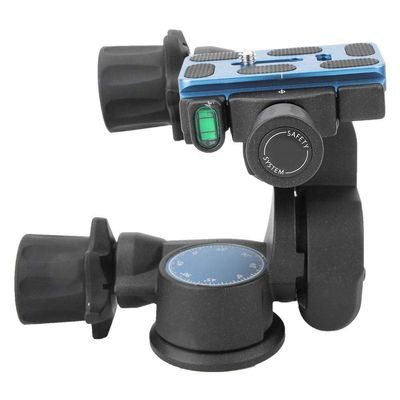 DIXII Head Gimbal, GD3WH Metal Three-Dimensional Gear Head Spherical Tripod Gimbal Platform 6KG Load-Bearing for DSLR Camera