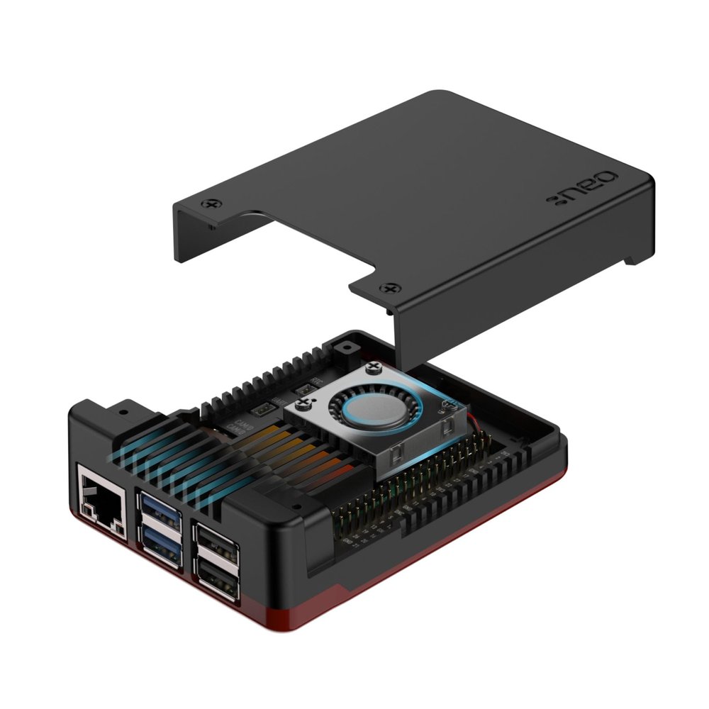 Argon NEO 5 Case for Raspberry Pi 5 (BRED) | Aluminum case with Built-in Fan