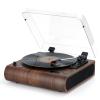Retrospiler Record Player, 3 Speed Bluetooth Turntable with Built-in Speakers, FM Radio, Vinyl-MP3 Encoding, USB & SD Playback, LED Screen, Wooden Retro LP Player view 1