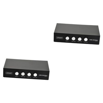 Gatuida 2pcs Portable USB Port Printer Sharing Hub Multiple USB Devices Individual Control Buttons for Easy Switching Compatible Printers and More