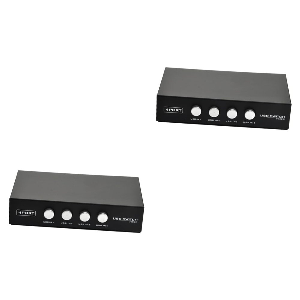 Gatuida 2pcs Portable USB Port Printer Sharing Hub Multiple USB Devices Individual Control Buttons for Easy Switching Compatible Printers and More