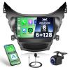 [8Core 6+128G] Android 15 Car Stereo for 2011-2013 Hyundai Elantra Radio, Hikity 9 Inch IPS Touchscreen Radio Wireless Apple Carplay Android Auto, Bluetooth GPS WiFi 32EQ/DSP/FM SWC Backup Cam view 1