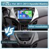 [8Core 6+128G] Android 15 Car Stereo for 2011-2013 Hyundai Elantra Radio, Hikity 9 Inch IPS Touchscreen Radio Wireless Apple Carplay Android Auto, Bluetooth GPS WiFi 32EQ/DSP/FM SWC Backup Cam view 2