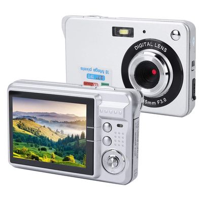 Zopsc CDC3 K09 Digital Camera, 1080P HD 48MP Digital Video Camera, 2.7 Screen Rechargeable Compact Camera, Fixed Focus 8X Digital Zoom Camera for Beginner Teenagers Students (Silver)