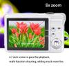 Zopsc CDC3 K09 Digital Camera, 1080P HD 48MP Digital Video Camera, 2.7 Screen Rechargeable Compact Camera, Fixed Focus 8X Digital Zoom Camera for Beginner Teenagers Students (Silver) view 3