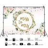 12x8ft Miss to Mrs Backdrop Pink Flowers Gold Photography Background Bridal Shower Wedding Party Banner Cake Table Decorations Supplies Photo Booth Props view 2