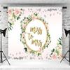 12x8ft Miss to Mrs Backdrop Pink Flowers Gold Photography Background Bridal Shower Wedding Party Banner Cake Table Decorations Supplies Photo Booth Props view 4