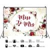 10x6.5ft Miss to Mrs Backdrop Burgundy Red Floral Gold Spots Bridal Shower Photography Background Bride to Be Wedding Party Cake Table Banner Decorations Supplies Photo Booth Props view 2