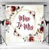 10x6.5ft Miss to Mrs Backdrop Burgundy Red Floral Gold Spots Bridal Shower Photography Background Bride to Be Wedding Party Cake Table Banner Decorations Supplies Photo Booth Props view 4