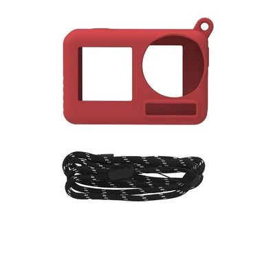 ELBFAE For Osmo Action 4 Lens Cover HD Tempered Glass Screen Protector Front Rear Film Cap For DJI Action 4 Accessories (Size : Red Body cover)