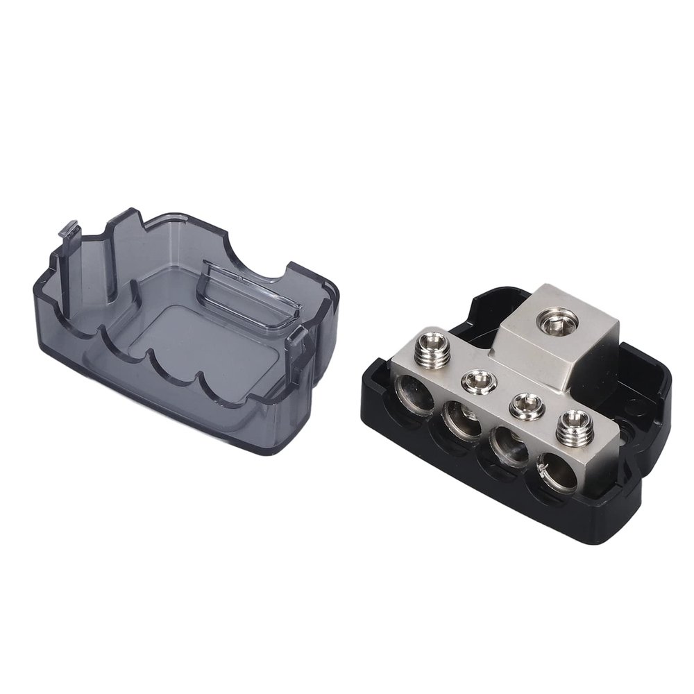 4 Way Amp Holder Gro D Distributor Splitter, Car Audio Amplifier Power Distribution Block with High Performance Copper for Wide Application