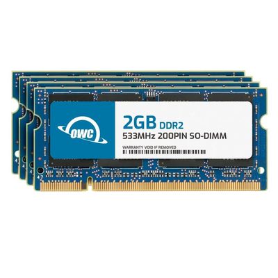 OWC 8GB (4x2GB) DDR2 533 PC2-4200 CL4 2Rx8 200-pin 1.8V Non-ECC SODIMM Memory RAM Module Upgrade Kit for Select Laptops or All-in-One Systems