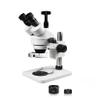 Vision Scientific VS-1AFZ-IFR07-5607NS Simul-Focal Trinocular Zoom Stereo Microscope, 10x Widefield Eyepiece, 0.7X-4.5X Zoom Range, 7x-45x Magnification Range, Pillar Stand, 16MP Digital Camera view 1