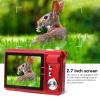 4K 48MP Digital Camera, Compact Kids Camera with 2.7 Inch LCD Screen, 8X Zoom, Data Transfer Rechargeable, Compact Mini Camera for Kids Student Children Teens Girl Boy view 3