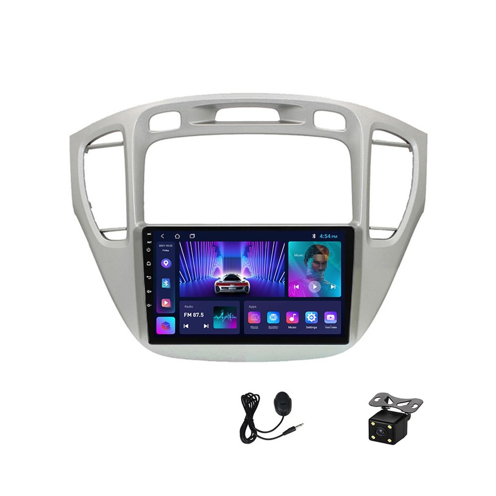 Android 12 Car Stereo, Bluetooth Car Radio 9 Inch Touch Screen for Toyota Highlander 2000~2007 Car GPS Navigation Multimedia Player Support 4G/WiFi/SWC/FM/RDS/Carplay,WiFi 2g+32g
