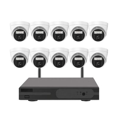 10CH 5MP Wireless WiFi CCTV Surveillance Camera System with 10 Cameras, Full HD Home Security Waterproof Camera Kit with Two Way Audio, Color Night Vision, Human Detection