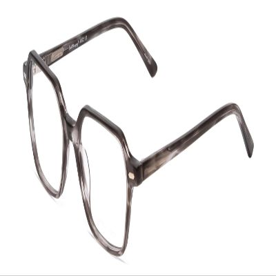 Calabria Ernest 4872 Square Blue Light Blocking Reading Glasses +2.25 Grey Crystal Tortoise Havana/Silver Accent Men Women