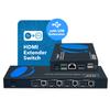 OREI 4x1 KVM 4K HDMI Over Ethernet Extender Switcher Balun Over CAT6/7 Cable 4K@60Hz Upto 230 Feet - 2 USB 1.1 Ports, Supports Keyboard and Mouse USB view 2
