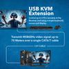 OREI 4x1 KVM 4K HDMI Over Ethernet Extender Switcher Balun Over CAT6/7 Cable 4K@60Hz Upto 230 Feet - 2 USB 1.1 Ports, Supports Keyboard and Mouse USB view 4