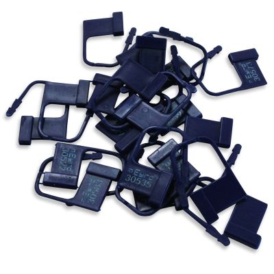 EYRO Plastic Padlock/Individually Numbered Disposable Security Seals/Pack of 100 / Tamper-Proof, Self-Locking Plastic Tags for Luggage, Clothing, Medical Use, and More