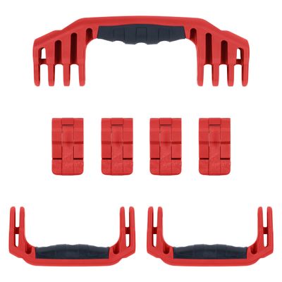Pelican 1610 Replacement Handle & Latch Set by ColorCase - Red Handles & Double Throw Latches
