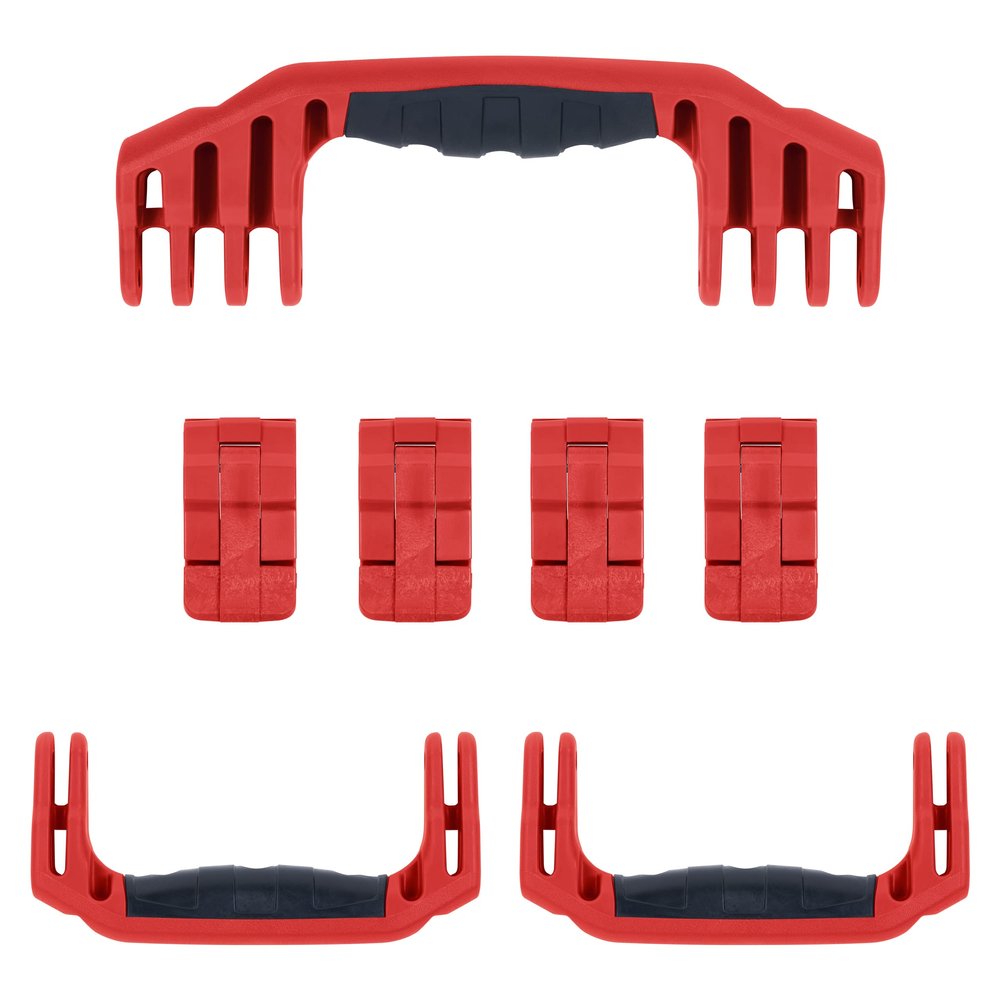 Pelican 1610 Replacement Handle & Latch Set by ColorCase - Red Handles & Double Throw Latches