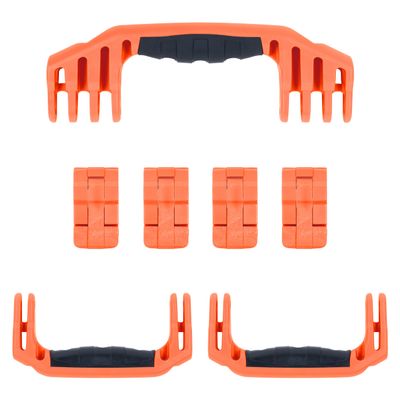 Pelican 1610 Replacement Handle & Latch Set by ColorCase - Orange Handles & Double Throw Latches