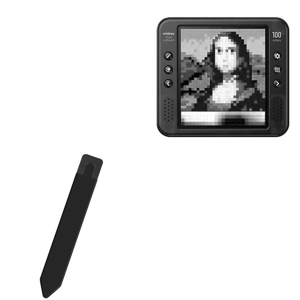 BoxWave Stylus Pouch Compatible with Minbay MB701 (3.95 in) - Stylus PortaPouch, Pen Stylii Holder Carrier Portable Self-Adhesive - Jet Black