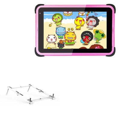 BoxWave Stand and Mount Compatible with CWOWDEFU Kids Tablets (7 in) - Pocket Aluminum Stand 3-in-1, Portable Multi Angle Viewing Riser - Metallic Silver