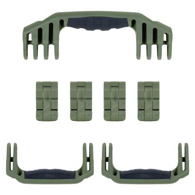 Pelican 1610 Replacement Handle & Latch Set by ColorCase - OD Green Handles & Double Throw Latches