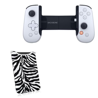 BoxWave Case Compatible with Backbone One PlayStation Edition (iPhone) - Zebra Plush SlipSuit, Animal Print Padded Soft Sleeve