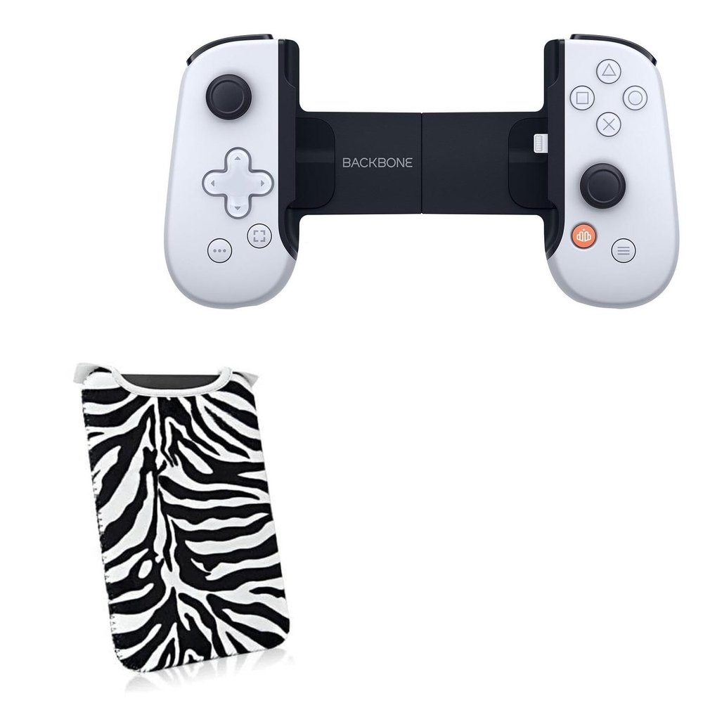 BoxWave Case Compatible with Backbone One PlayStation Edition (iPhone) - Zebra Plush SlipSuit, Animal Print Padded Soft Sleeve