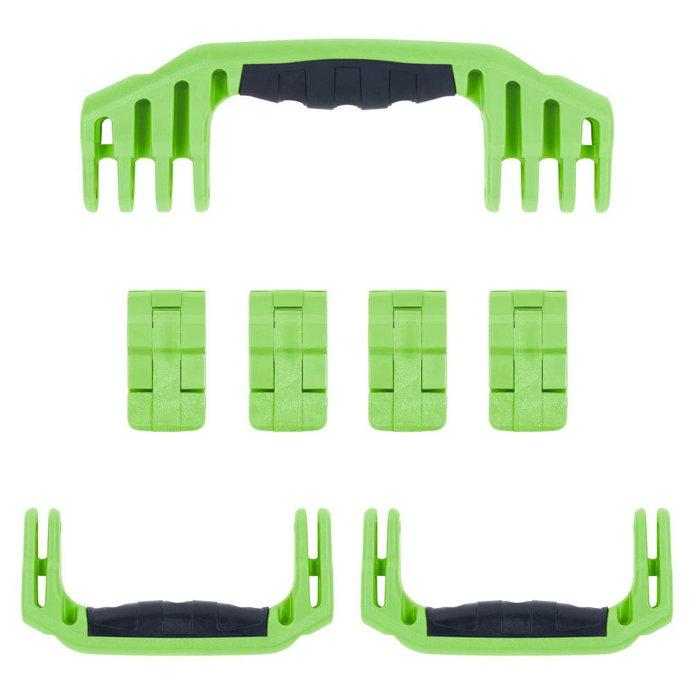 Pelican 1610 Replacement Handle & Latch Set by ColorCase - Lime Green Handles & Double Throw Latches