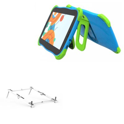 BoxWave Stand and Mount Compatible with G-tab Q6 (7 in) - Pocket Aluminum Stand 3-in-1, Portable Multi Angle Viewing Riser - Metallic Silver