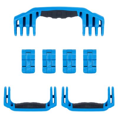 Pelican 1610 Replacement Handle & Latch Set by ColorCase - Blue Handles & Double Throw Latches