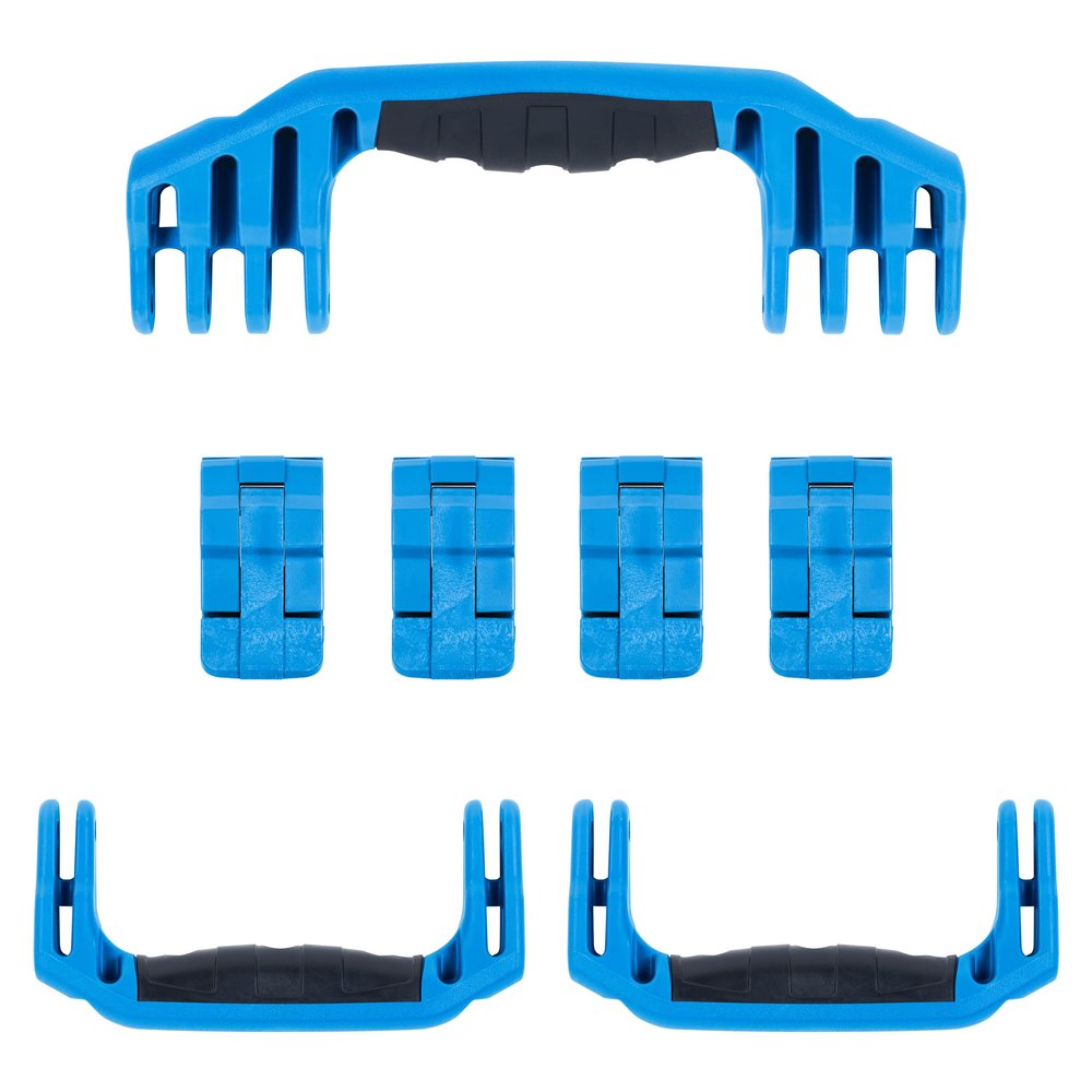 Pelican 1610 Replacement Handle & Latch Set by ColorCase - Blue Handles & Double Throw Latches