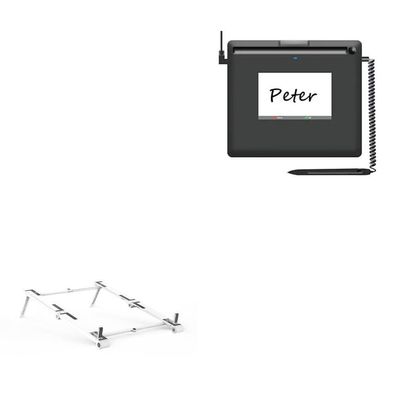 BoxWave Stand and Mount Compatible with PenPower LCD Signature Pad/L398S (11.2 in) - Pocket Aluminum Stand 3-in-1, Portable Multi Angle Viewing Riser - Metallic Silver
