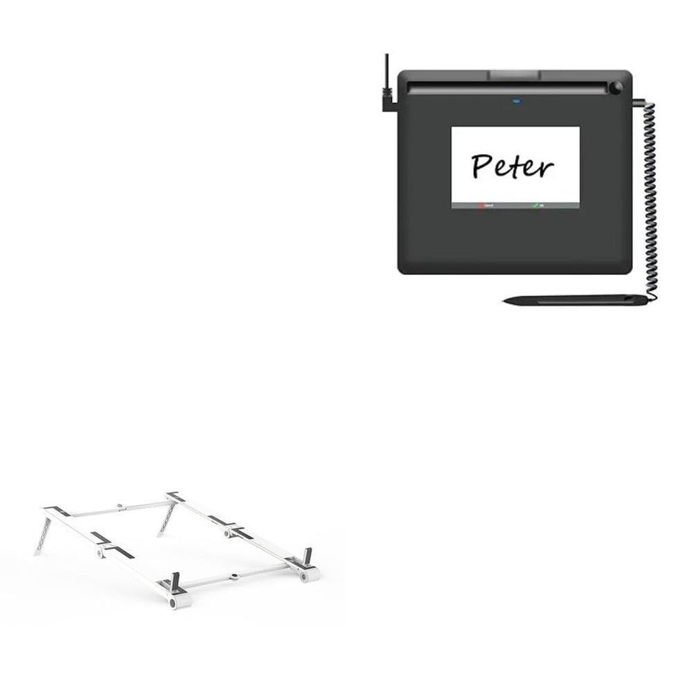 BoxWave Stand and Mount Compatible with PenPower LCD Signature Pad/L398S (11.2 in) - Pocket Aluminum Stand 3-in-1, Portable Multi Angle Viewing Riser - Metallic Silver