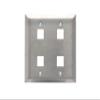 4 Port Stainless Steel Keystone Faceplate - Dual Gang view 1