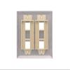 4 Port Stainless Steel Keystone Faceplate - Dual Gang view 2