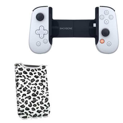 BoxWave Case Compatible with Backbone One PlayStation Edition (iPhone) - Snow Leopard Plush SlipSuit, Animal Leopard Print Padded Soft Sleeve