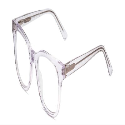 Calabria Ernest 4901 Cat-Eye Blue Light Blocking Reading Glasses +3.50 Clear Crystal/Silver Glitter Accent Women