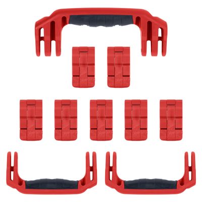 Pelican 1650 Replacement Handle & Latch Set by ColorCase - Red Handles & Double Throw Latches