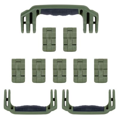 Pelican 1650 Replacement Handle & Latch Set by ColorCase - OD Green Handles & Double Throw Latches