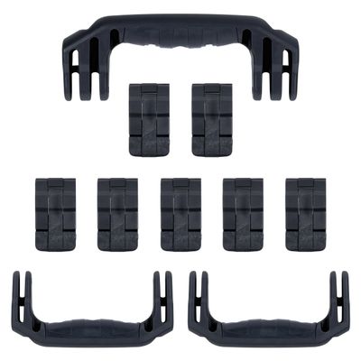 Pelican 1650 Replacement Handle & Latch Set by ColorCase - Black Handles & Double Throw Latches