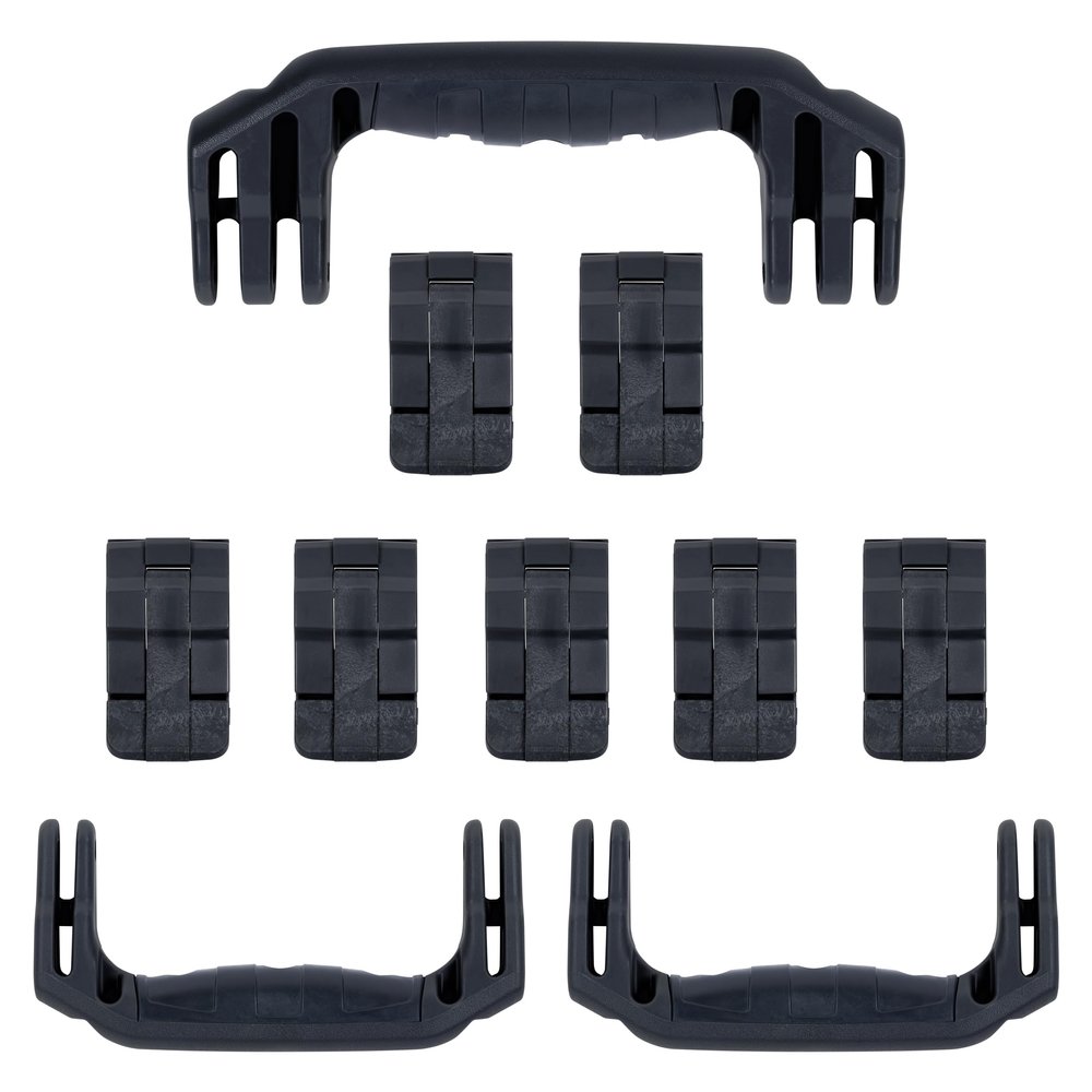 Pelican 1650 Replacement Handle & Latch Set by ColorCase - Black Handles & Double Throw Latches